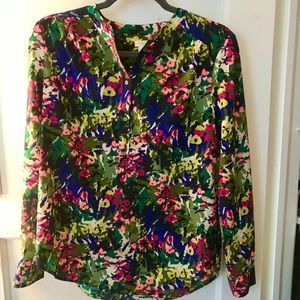 LOFT floral long-sleeved blouse